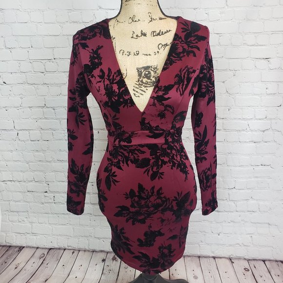 burgundy long dress windsor